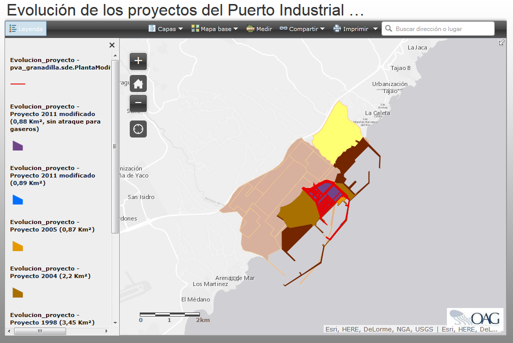 Evolución de los proyectos de un puerto en Granadilla